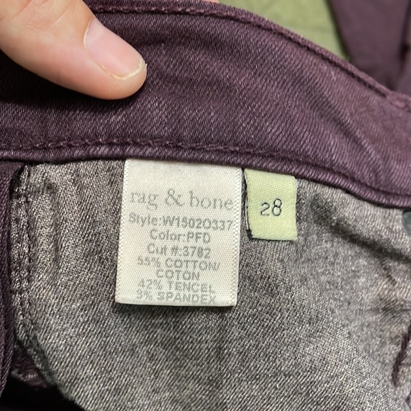 RAG & BONE skinny style W15020337 distressed wine jeans 28 - Picture 12 of 12